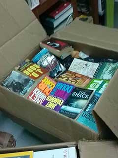 Donated box of books